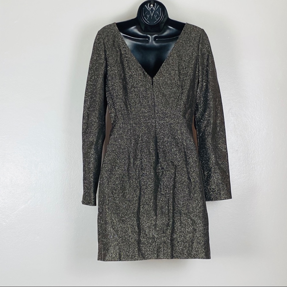 NWT Diane von Furstenberg Long-Sleeve Metallic-Knit Mini Dress - Picture 11 of 16